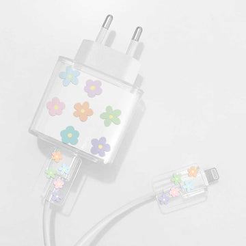 Baby Flowers Charger Case & Cable Protector iPhone Charger Case Kit 18W 20W - Charger Case