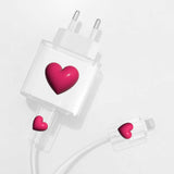 Magenta Heart Charger Case & Cable Protector