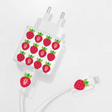 Strawberry in Line Charger Case & Cable Protector