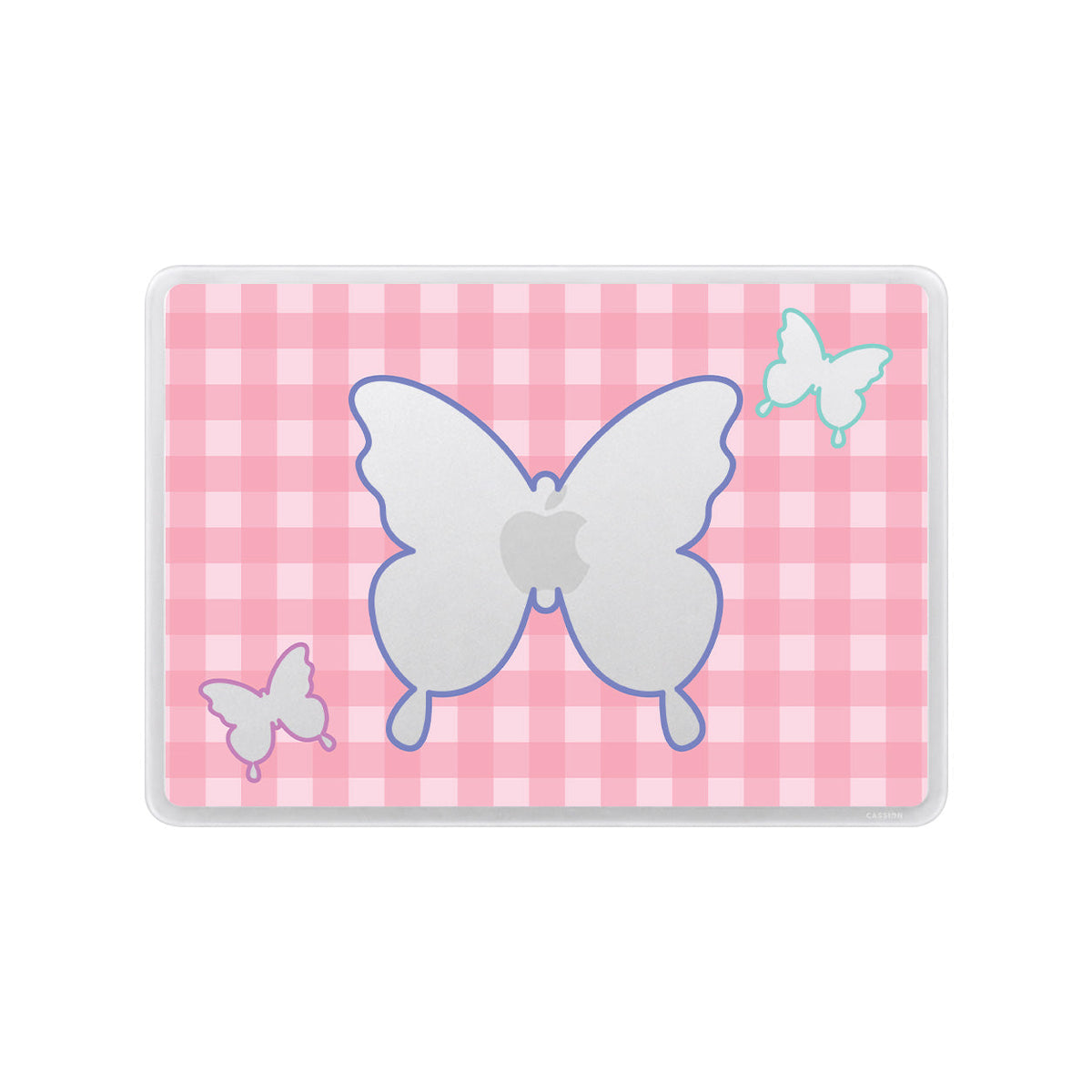 Tartan And Butterflies Macbook Case Case Macbook - Rubber Frosted Black / Pro 13 inch M1