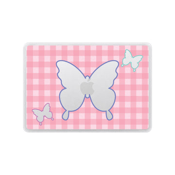 Tartan And Butterflies Macbook Case Case Macbook - Rubber Frosted Black / Pro 13 inch M1