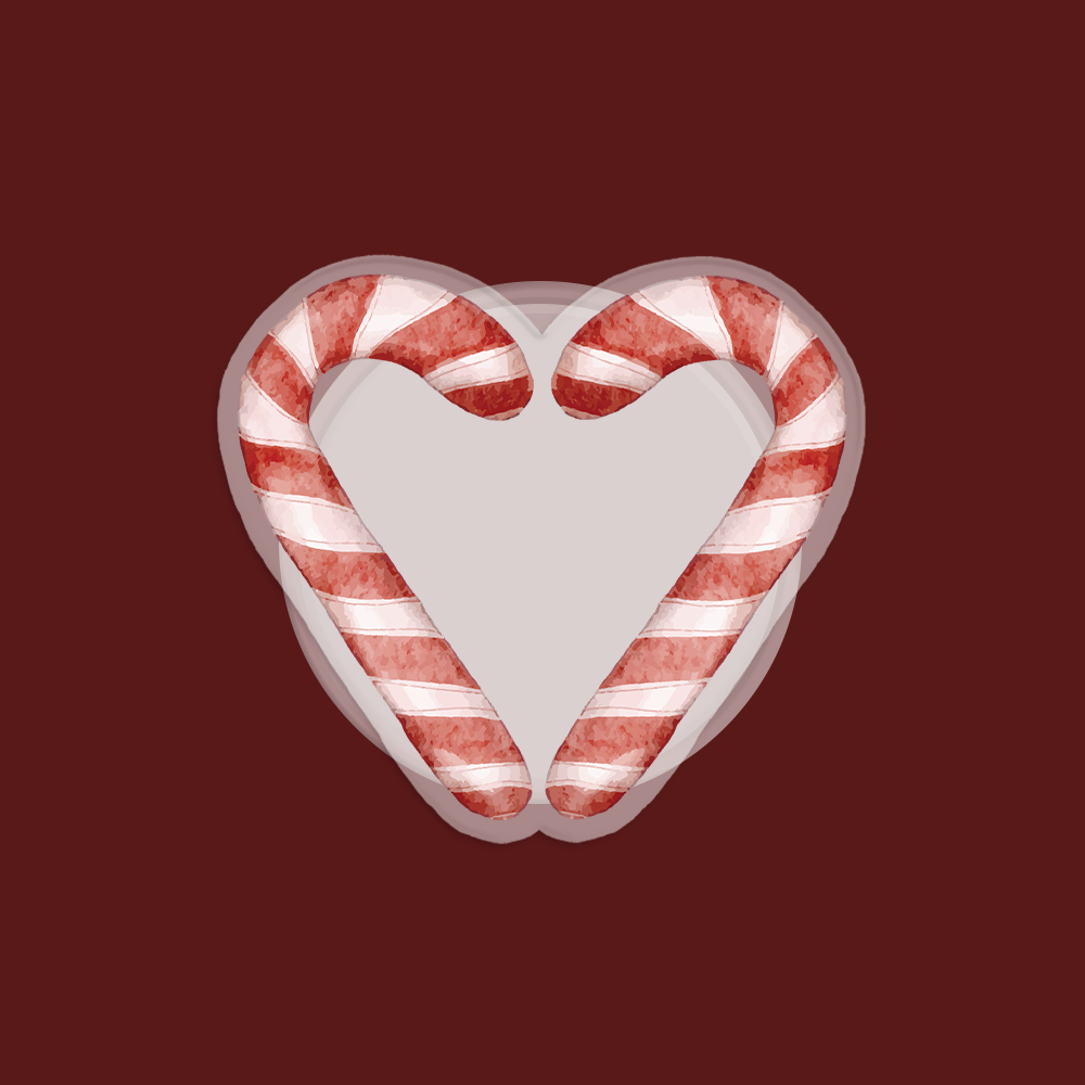 Candy Cane Heart Popup Stand Acrylic