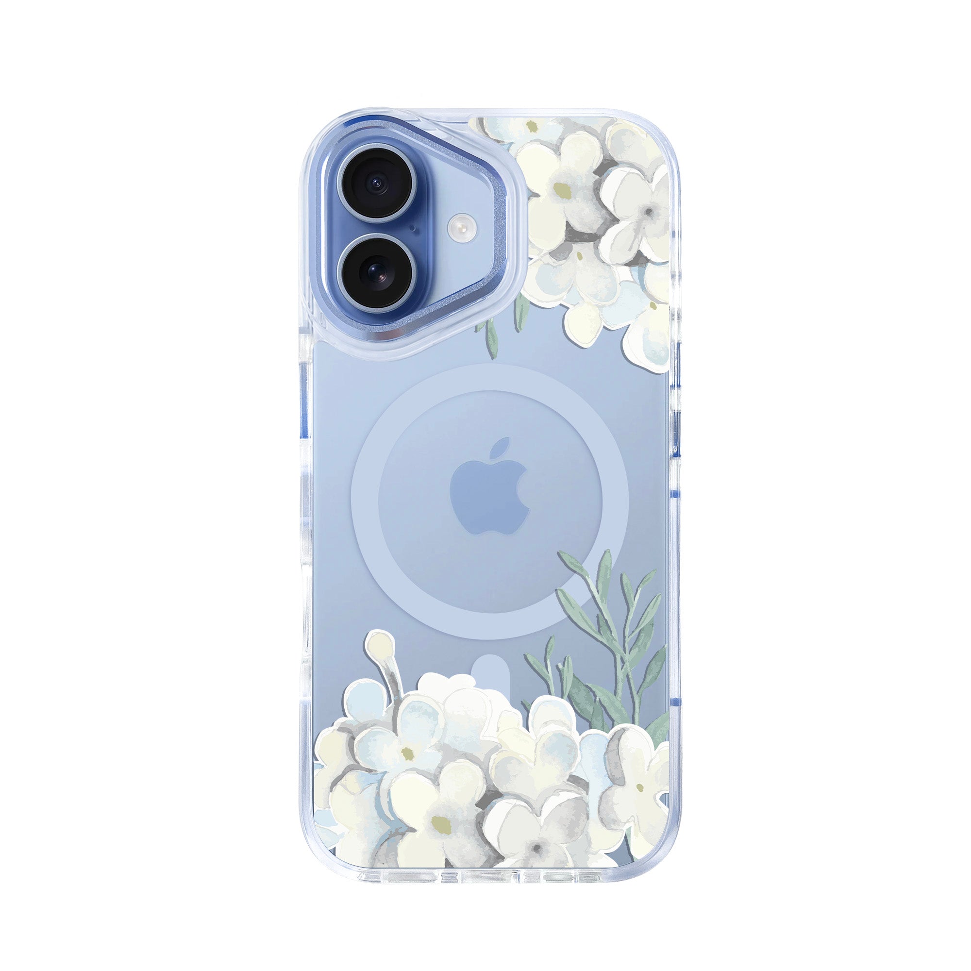 Hybrid Aura Crystal for iPhone Watercolor White Hydrangea