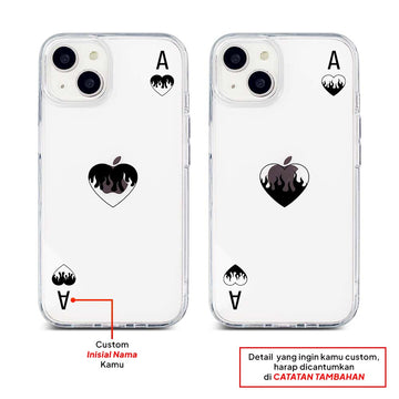 Flaming Heart Card - Custom / Kanan / Hybrid Crystal Case iPhone 15