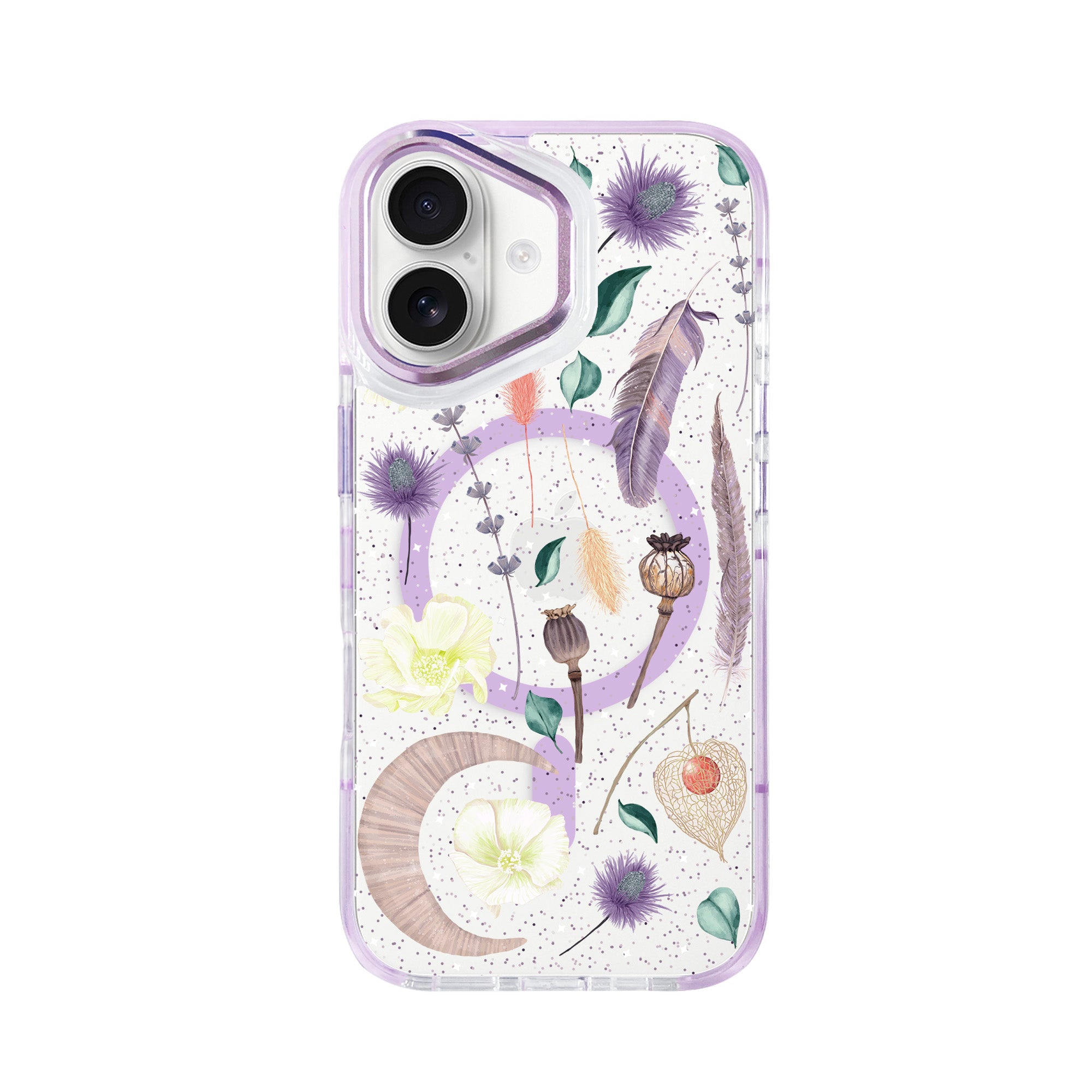 Hybrid Aura Crystal for iPhone Winter Moon Flower