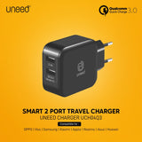 UNEED Dual USB Smart Wall Charger Qualcomm Quick Charge 3.0