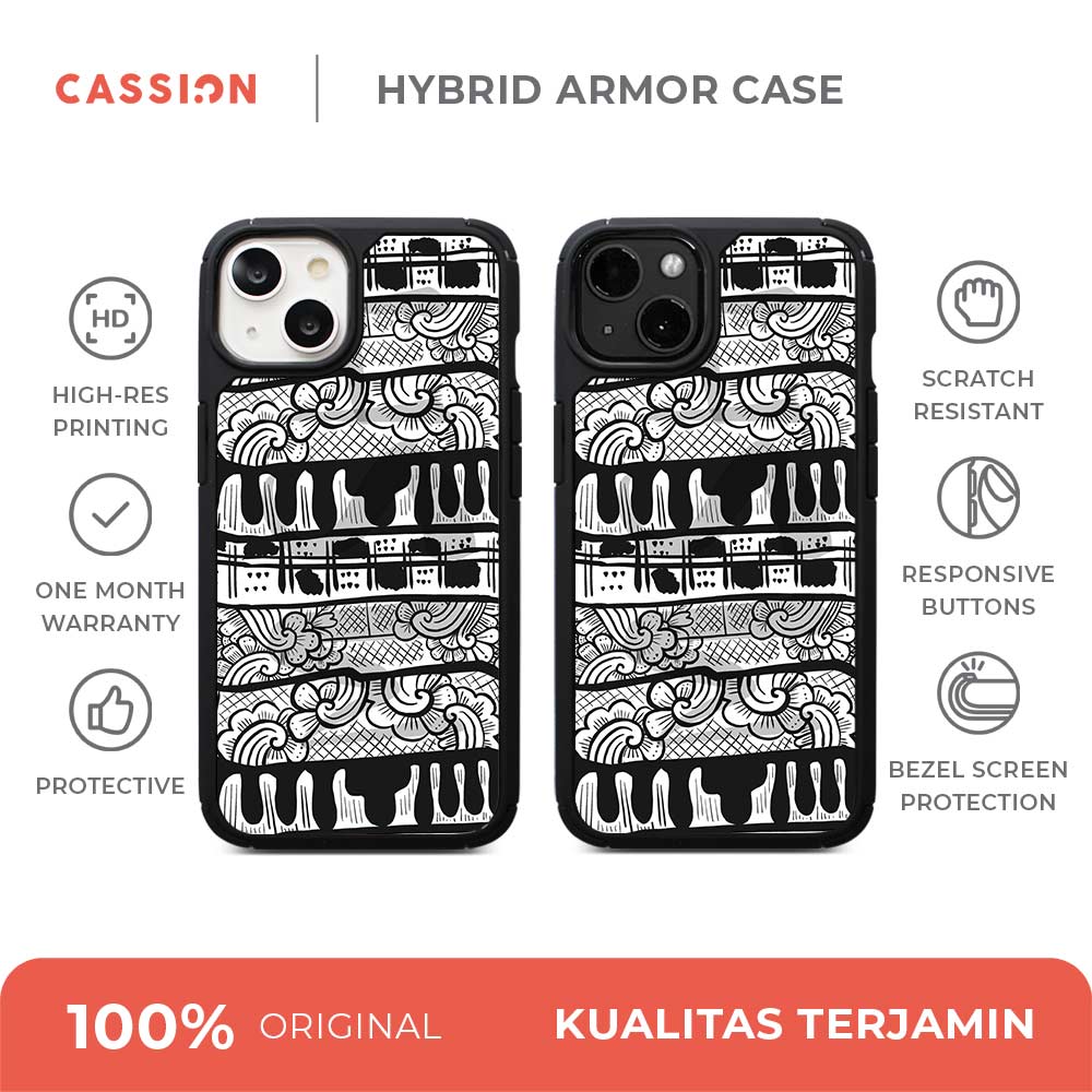 [Ready] Cassion Bli Bali Doodle Art by MSH for iPhone Hybrid Crystal Case iPhone 15 Pro Max