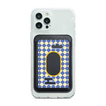 [Ready] Blue And Yellow Diamond With Oval Magnetic Pocket Wallet