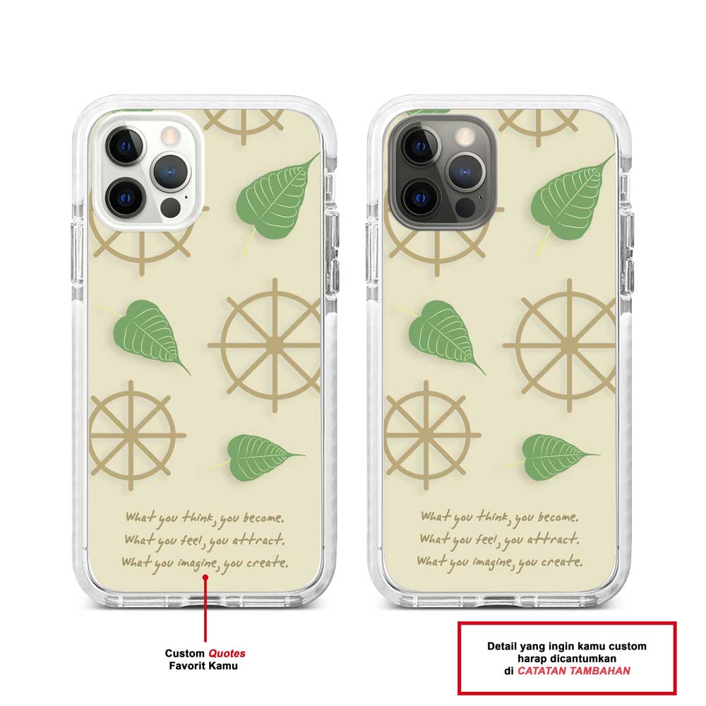 Bodhi Leaf On The Wheel Of Dhamma (Custom Quotes)