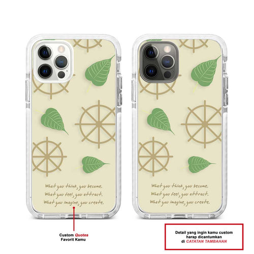 Bodhi Leaf On The Wheel Of Dhamma (Custom Quotes)