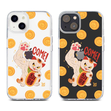 [Ready] Cassion Manekineko by Ton n Kay for iPhone Hybrid Rubber Case V3 iPhone 15 Pro Black