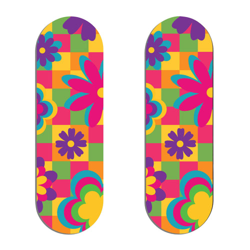 Colorful Retro Flowers Finger Grip