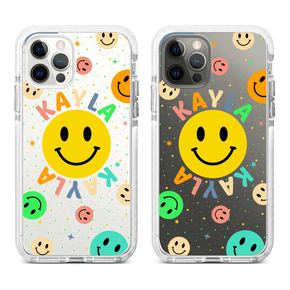 Customize Your Name - Neon Smiley