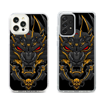 Cyborg Wolf / Hybrid Rubber Case V5 Samsung A34 Black