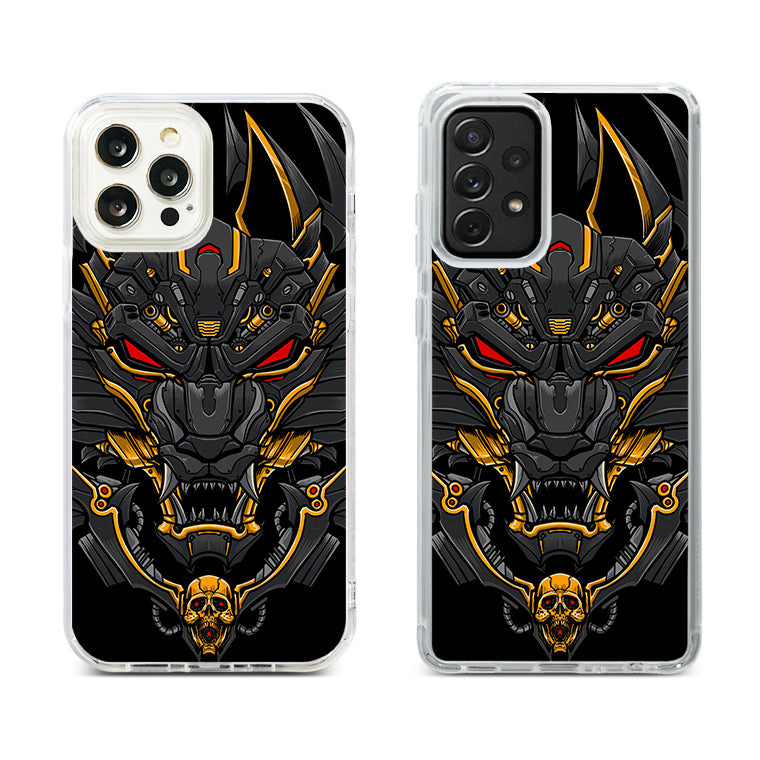 Cyborg Wolf / Hybrid Rubber Case V5 Samsung A34 Black