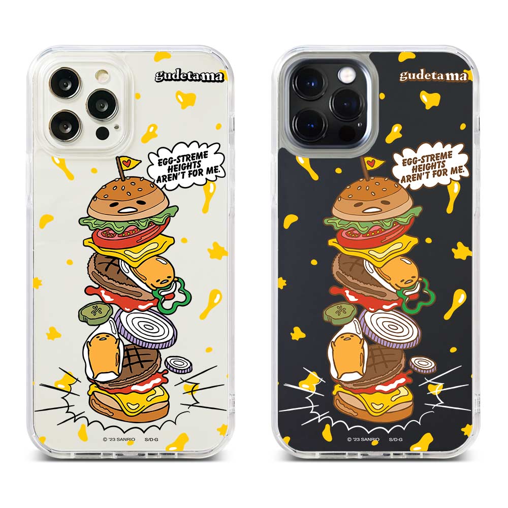 [Ready] Cassion Double Cheeseburger with Egg for iPhone Hybrid Crystal Case iPhone 15 Pro Max