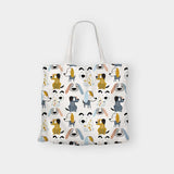 Tas Belanja Lipat Tote Bag Lipat Earth Tone Dogs Pattern