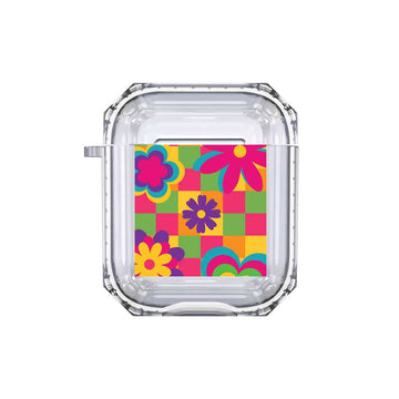 Groovy Retro Flowers Airpods Case