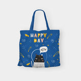 Tas Belanja Lipat Tote Bag Lipat Happy Meow Day