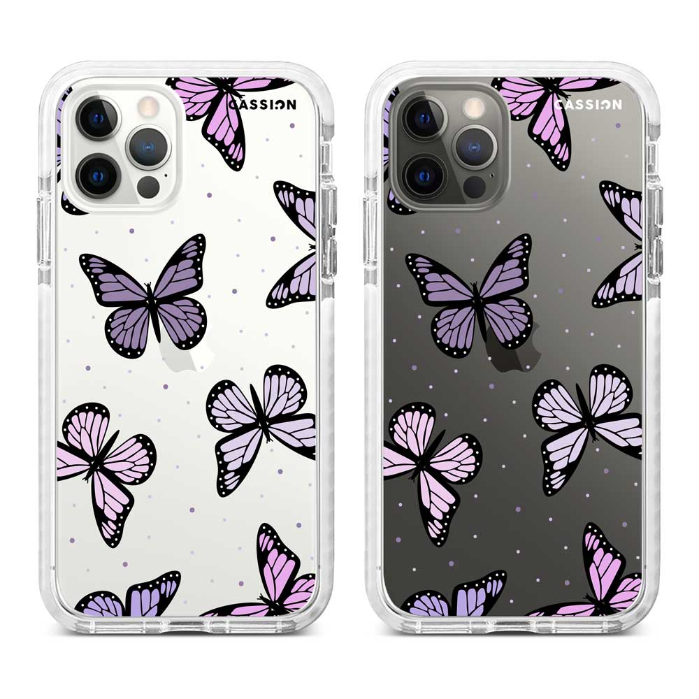 [Ready] Cassion Like A Butterflies With Lilac Wings for iPhone Hybrid Crystal Case iPhone 11 Pro Max Tulisan Hitam