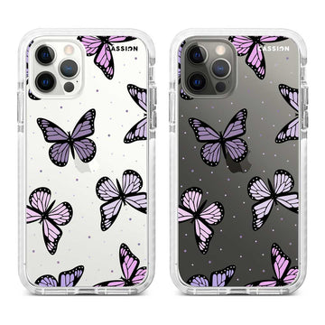 [Ready] Cassion Like A Butterflies With Lilac Wings for iPhone Hybrid Crystal Case iPhone 11 Pro Max Tulisan Hitam