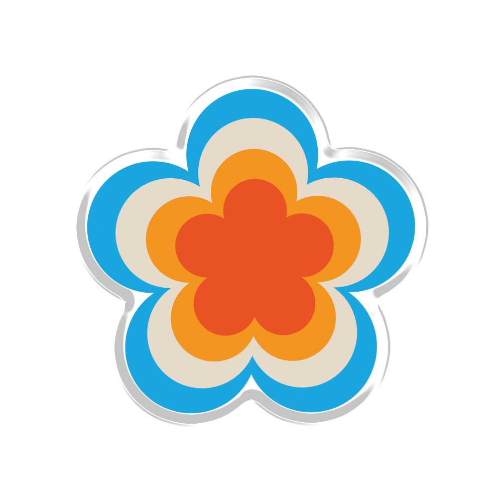 Rainbow Retro Flower Acrylic Popup Stand