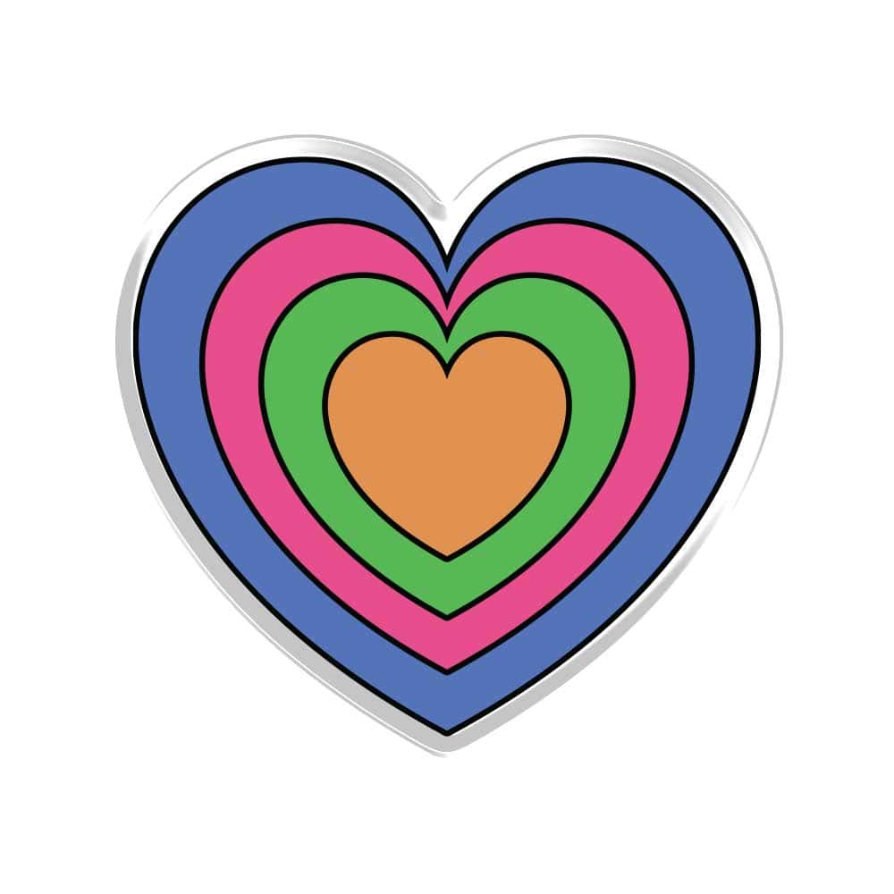 Retro Hearts Acrylic Popup Stand