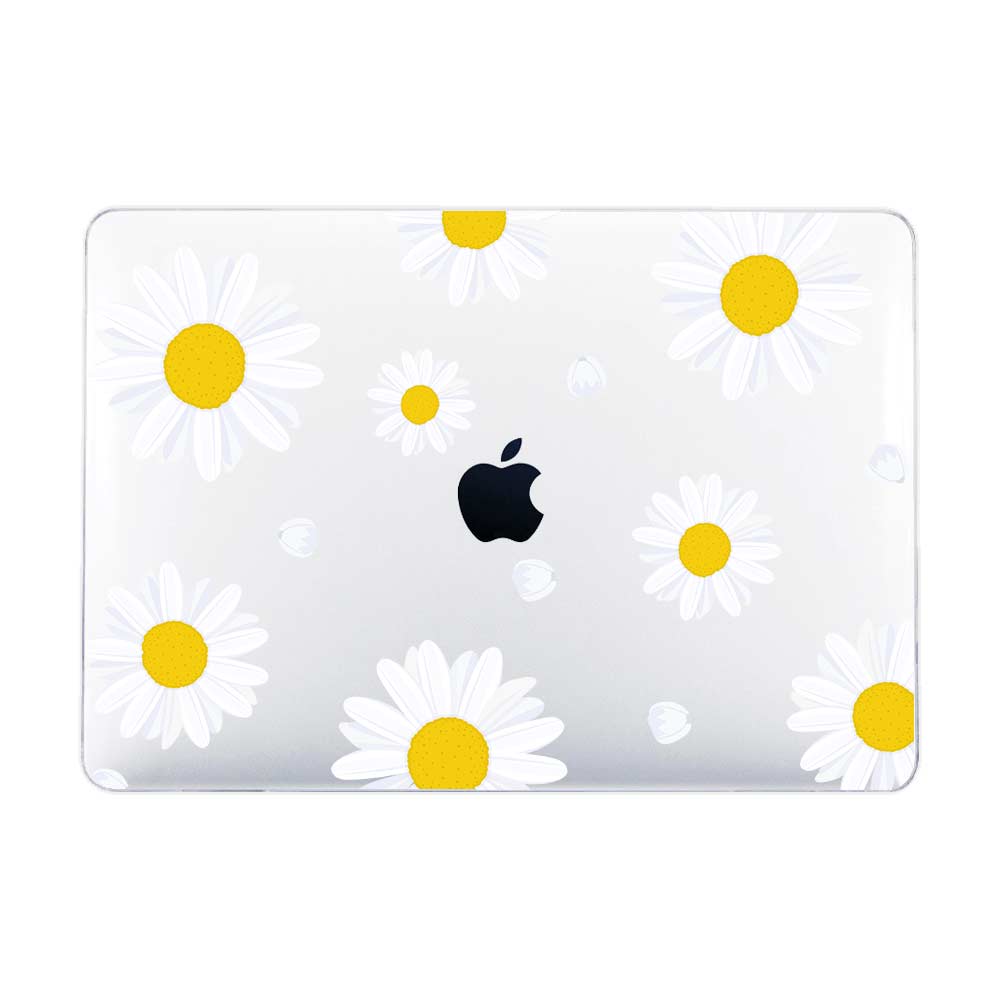 White Daisies Flower Macbook Case