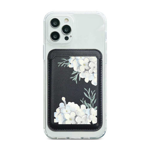 White Floral Magnetic Pocket Wallet