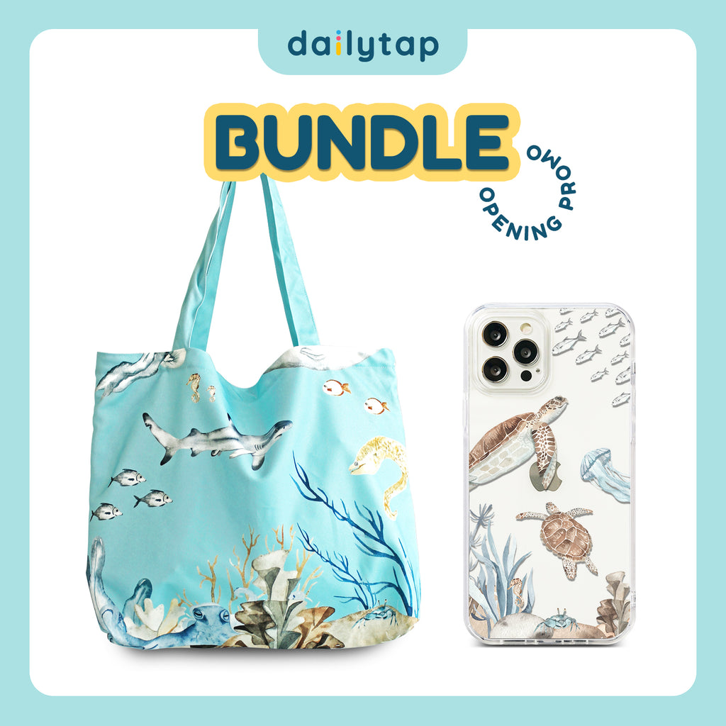 Tote Bag Lipat Under The Sea Bundling Package DAILYTAP X CASSION