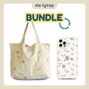 Tote Bag Lipat Mollusk and Star Fish Pattern Bundling Package DAILYTAP X CASSION