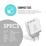UNEED Wall Charger 3 Port USB Fast Charging 2.4A