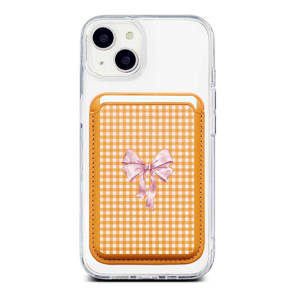 Pink Gingham Magnetic Pocket Wallet