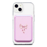 Pink Gingham Magnetic Pocket Wallet